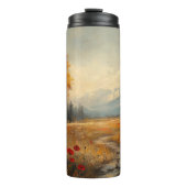 ヴィンテージ秋の牧草地絵を描のケシ タンブラー (正面)