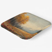 ヴィンテージ秋の牧草地絵を描のケシ ペーパープレート (傾斜あり)