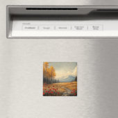 ヴィンテージ秋の牧草地絵を描のケシ マグネット (インサイチュ (食洗機))