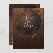 ヴィンテージ秋の秋葉金ゴールド日付の保存 案内ポストカード (正面/裏面)