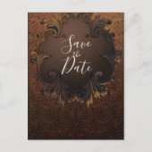 ヴィンテージ秋の秋葉金ゴールド日付の保存 案内ポストカード (正面)