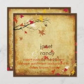 ヴィンテージ秋の結婚式招待状/メープル葉 招待状 (正面/裏面)