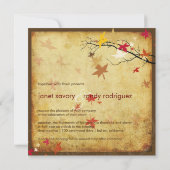 ヴィンテージ秋の結婚式招待状/メープル葉 招待状 (裏面)