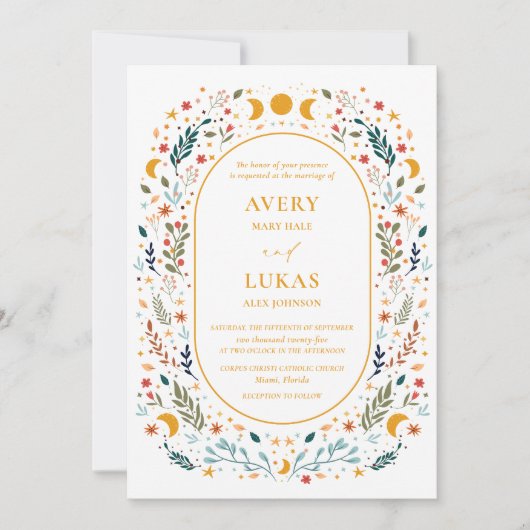 ヴィンテージ秋の結婚式招待状 招待状 (正面)