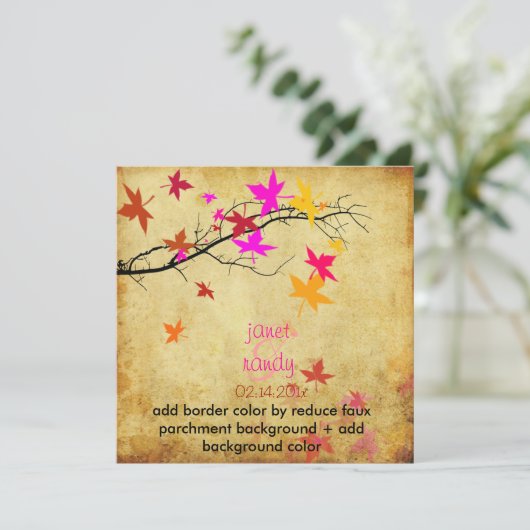 ヴィンテージ秋の結婚式 招待状 (スタンド正面)