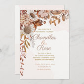 ヴィンテージ秋の花束 ウェディング招待状 招待状 (正面/裏面)
