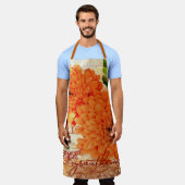 ヴィンテージ秋の菊 エプロン (着用した状態)