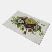 ヴィンテージ秋の金ゴールド菊と果実 ドアマット (アングル)