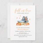 ヴィンテージ秋インラブパンプキンクリブベビーシャワー 招待状 (正面)