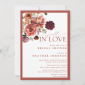 ヴィンテージ秋インラブフローラブライダルシャワー 招待状 (正面)