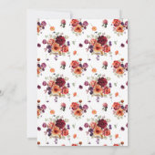 ヴィンテージ秋インラブフローラブライダルシャワー 招待状 (裏面)