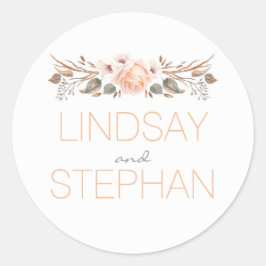 ヴィンテージ秋ウッドランドガーデンウォーター結婚カラー ラウンドシール