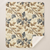 ヴィンテージ秋オークの葉とアコーンパターン | エレガント シェルパブランケット (正面)