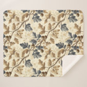 ヴィンテージ秋オークの葉とアコーンパターン | エレガント シェルパブランケット (正面(横))