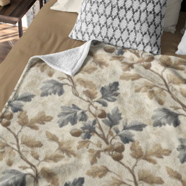 ヴィンテージ秋オークの葉とアコーンパターン | エレガント シェルパブランケット