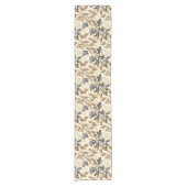 ヴィンテージ秋オークの葉とアコーンパターン | エレガント ショートテーブルランナー (正面)