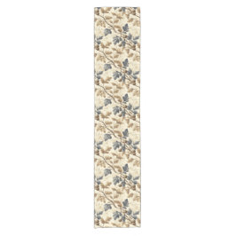 ヴィンテージ秋オークの葉とアコーンパターン | エレガント ショートテーブルランナー