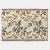 ヴィンテージ秋オークの葉とアコーンパターン | エレガント スローブランケット (正面)