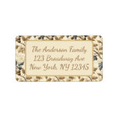 ヴィンテージ秋オークの葉とアコーンパターン | エレガント ラベル (正面)