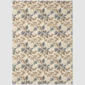 ヴィンテージ秋オークの葉とアコーンパターン | エレガント 薄葉紙 (正面)