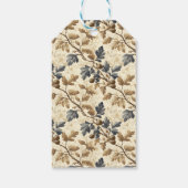 ヴィンテージ秋オークリーフ | 青エレガントと金ゴールド ギフトタグ (裏面)