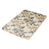 ヴィンテージ秋オークリーフ | 青エレガントと金ゴールド バスマット (アングル)