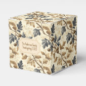 ヴィンテージ秋オークリーフ | 青エレガントと金ゴールド フェイバーボックス (正面サイド)