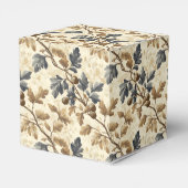 ヴィンテージ秋オークリーフ | 青エレガントと金ゴールド フェイバーボックス (裏面サイド)