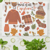 ヴィンテージ秋カピバラタオル キッチンタオル (折り畳み)