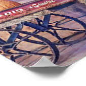 ヴィンテージ秋カボチャのカート紅葉水彩 ポスター (角)