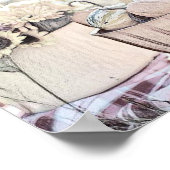 ヴィンテージ秋カボチャ紅葉スケッチ ポスター (角)