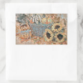 ヴィンテージ秋カボチャ紅葉水彩ショー 長方形シール (バッグ)