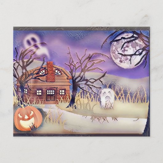 ヴィンテージ秋カボチャ紅葉水彩 (正面)