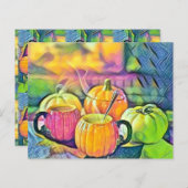 ヴィンテージ秋カボチャ紅葉水彩 (正面/裏面)