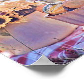 ヴィンテージ秋カボチャ紅葉水彩 ポスター (角)