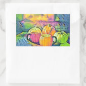 ヴィンテージ秋カボチャ紅葉水彩 長方形シール (バッグ)