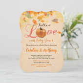 ヴィンテージ秋カボチャ赤ちゃんシャワー招待ラスティック 招待状 (スタンド正面)