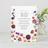 ヴィンテージ秋ガーデンフラワースクリプトブライダルシャワー 招待状 (スタンド正面)