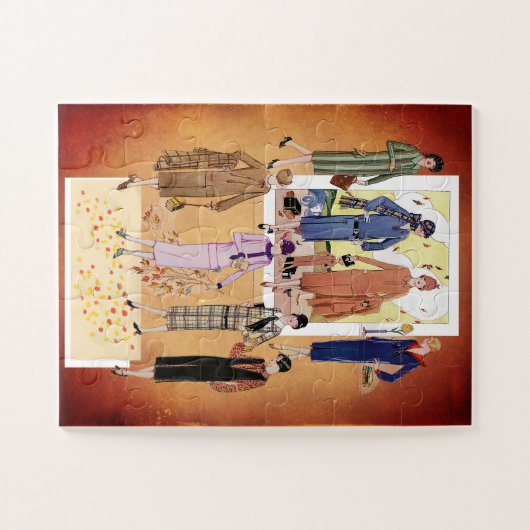 ヴィンテージ秋ジャズエイジファッション ジグソーパズル (横)