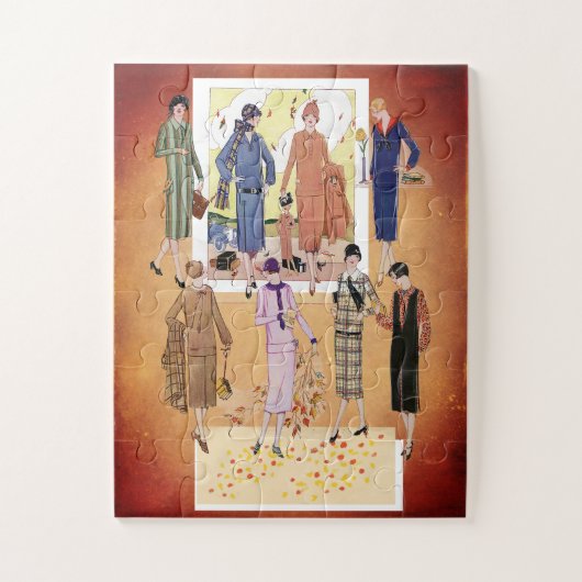 ヴィンテージ秋ジャズエイジファッション ジグソーパズル (縦)