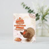 ヴィンテージ秋ターキーパンプキンサンクスギビング ポストカード (スタンド正面)