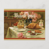 ヴィンテージ秋ハッピーサンクスギビング素朴トルコ ポストカード (正面)