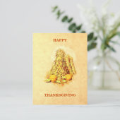 ヴィンテージ秋ハーベストシーブカボンプキンサンクスギビング シーズンポストカード (スタンド正面)