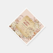 ヴィンテージ秋バラ結婚ズペーパーナプキン スタンダードカクテルナプキン (角)