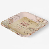 ヴィンテージ秋バラ結婚紙プレート ペーパープレート (傾斜あり)