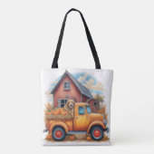 ヴィンテージ秋ビーブ、レトロ秋の収穫、秋、 トートバッグ (裏面)