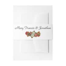 ヴィンテージ秋フラワーコーラルレッド結婚ズ