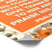 ヴィンテージ秋フラワー感謝祭ウォールアートプリント ポスター (角)