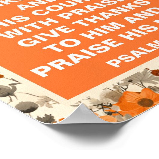 ヴィンテージ秋フラワー感謝祭ウォールアートプリント ポスター (角)