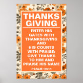 ヴィンテージ秋フラワー感謝祭ウォールアートプリント ポスター (正面)